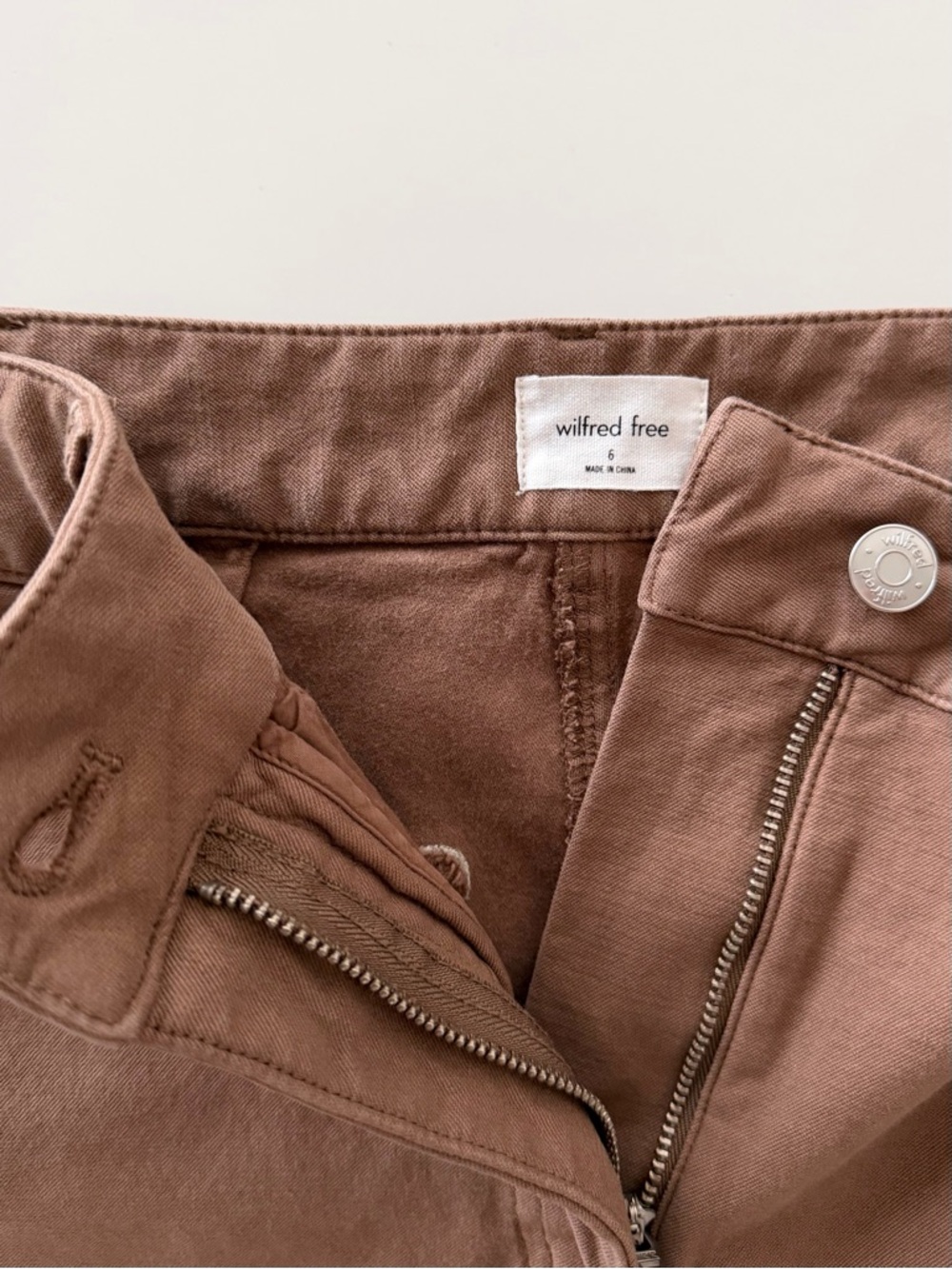 Wilfred Free Brown Utility Carpenter Pants High Rise Straight Leg Size 6 - Picture 6 of 11